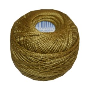 PERLOVKA Kreuzstichgarn Baumwolle Perlgarn 10g 85m gelb braun (6732)