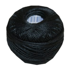 PERLOVKA Kreuzstichgarn Baumwolle Perlgarn 10g 85m schwarz grau (8872)