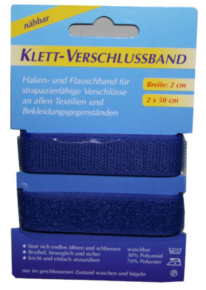 Klettband Klettverschluss 2x50cm 2cm blau (1004)