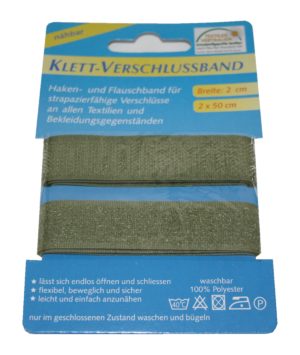 Klettband Klettverschluss 2x50cm 2cm grün (1008)