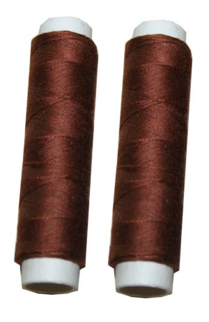 Nähmaschinen Obergarn Nähgarn Baumwolle 100 m 2 Rollen je 50 m 50/3 braun (1040)