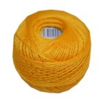 PERLOVKA Kreuzstichgarn Baumwolle Perlgarn 85m gelb mandarine (1682)