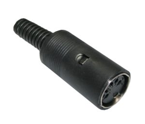 DIN Stecker Buchse 5-polig 180° weiblich schwarz (0312)