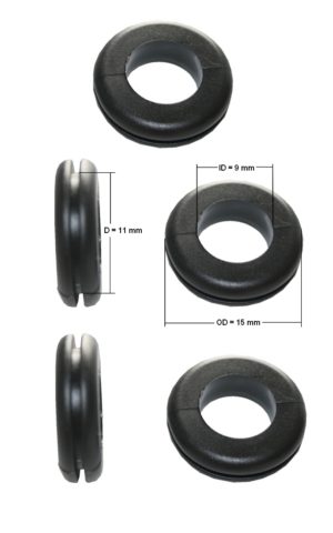 Durchgangstüllen Kabeldurchführung Kabeldurchlass 6mm schwarz 5 Stück (0155)