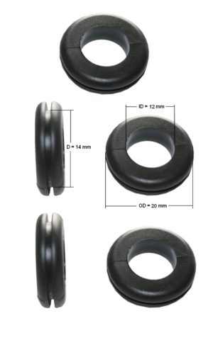Durchgangstüllen Kabeldurchführung Kabeldurchlass 12mm schwarz 5 Stück (0298)