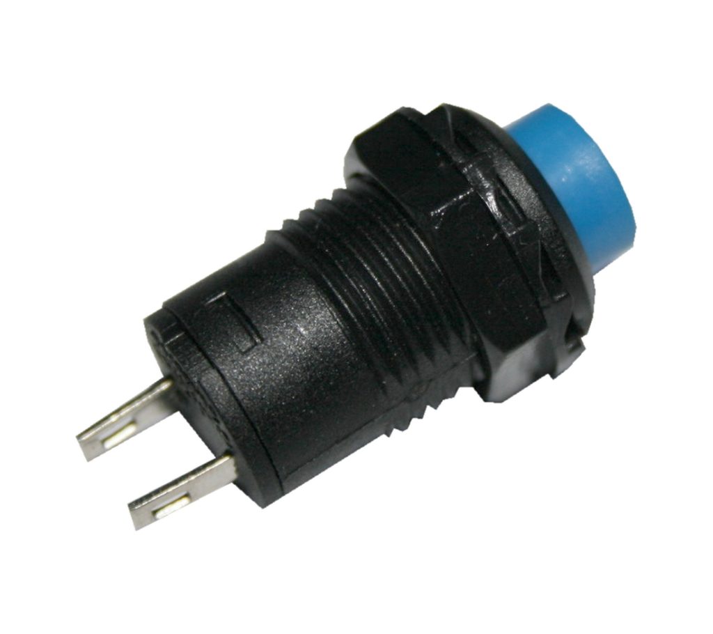 Druckschalter Schalter DS-228 rund mit blauem Knopf ON-OFF (0041)