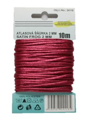 Satinkordel Satinschnur Kordel Satinfaden 10 m 2 mm weinrot (0036)