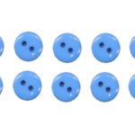 Knopf Knöpfe 10mm 2 loch hellblau 10 Stück (0114)