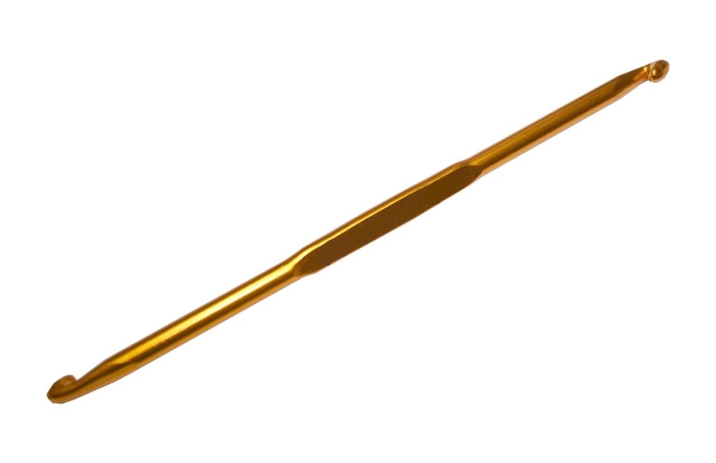 Häkelnadel Doppelhäkelnadel Aluminium ca. 13 cm Größe 7,5-9 gold (1026)