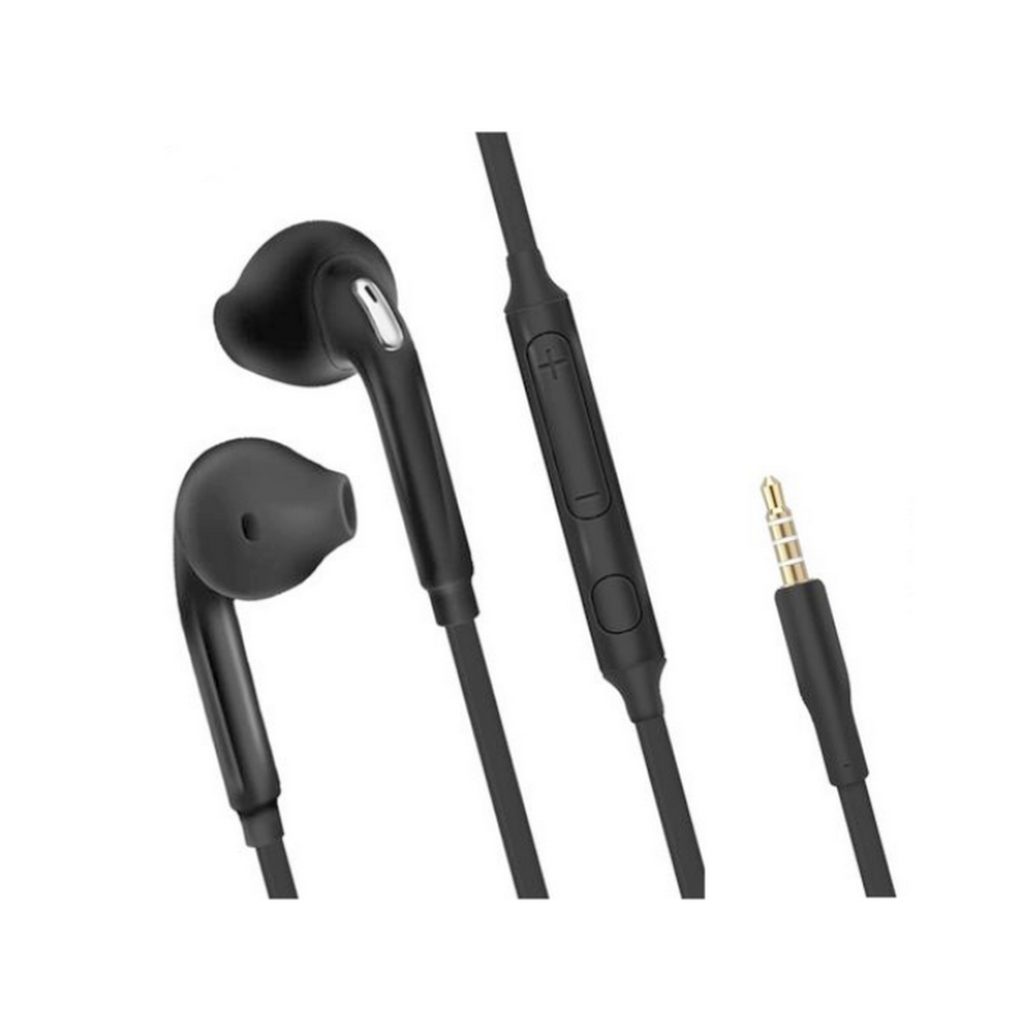 Ohrhörer Kopfhörer Headset mit Lautstärkeregler und Mikrofon schwarz (0006)