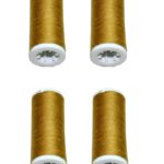 Nähmaschinen Nähgarn 400m 4 Rollen je 100m Polyester 40/2 goldbraun (1036)