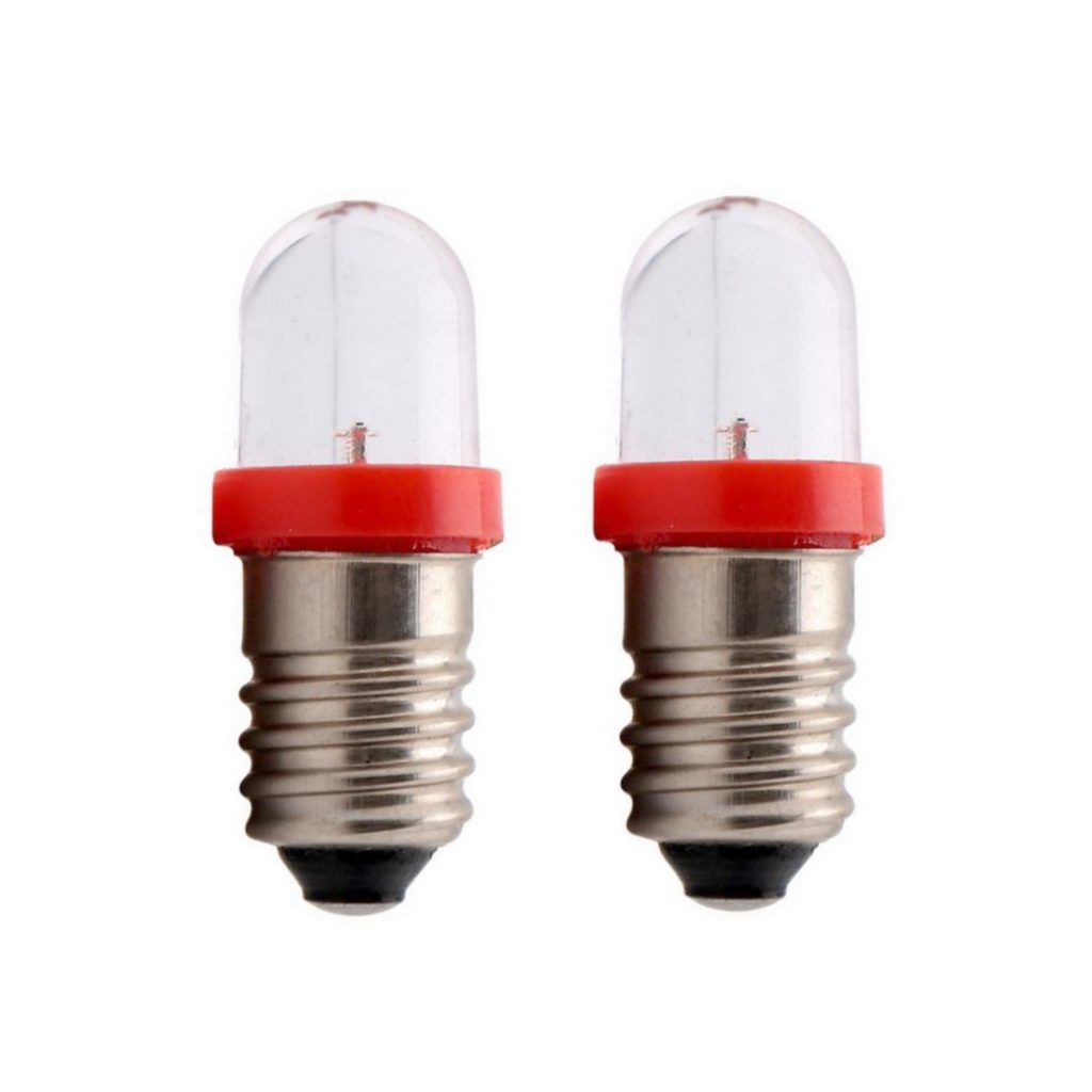 LED Glühlampe Glühbirne E10 3V rot 2 Stück (8011)