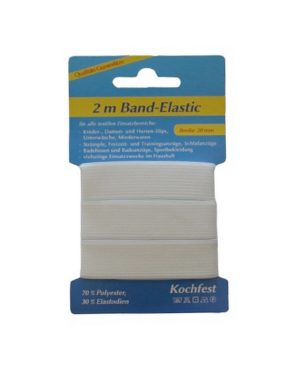 Gummilitze Gummiband Band-Elastic 2m 20mm weiß (1009)