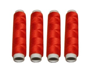 Nähmaschinen Nähgarn 200 m 4 x 50m Polyester 40/2 rot (1068)