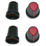 Drehknopf Geräteknopf Potiknopf 6mm rot/schwarz 4 Stück (0065)
