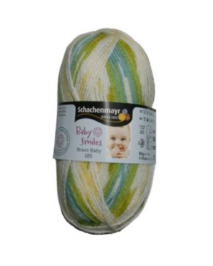 Strickgarn Garn Bravo Baby 50g 185m grün blau weiß (0199)