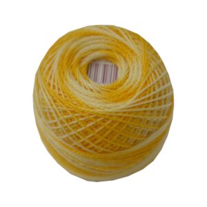 PERLOVKA Kreuzstichgarn Baumwolle Perlgarn 85m sattgelb ombre (1116)