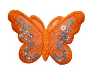 Aufnäher Bügelbild Aufbügler Schmetterling 45x70mm orange (1083)