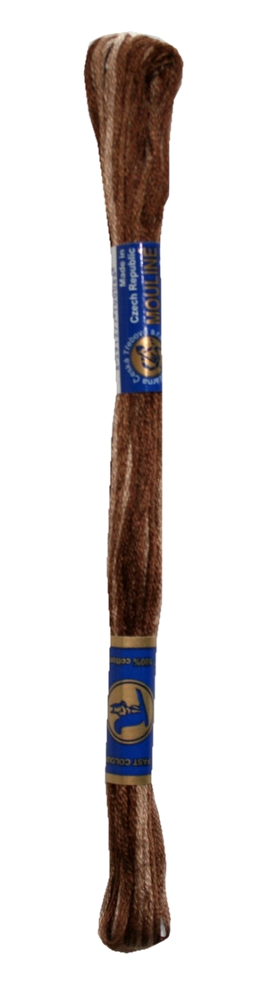 Stickgarn Stickfaden Mouline 100% Baumwolle 8 m braun ombre (7726)