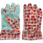 Gartenhandschuhe Damen universal rote Blumen (9292)