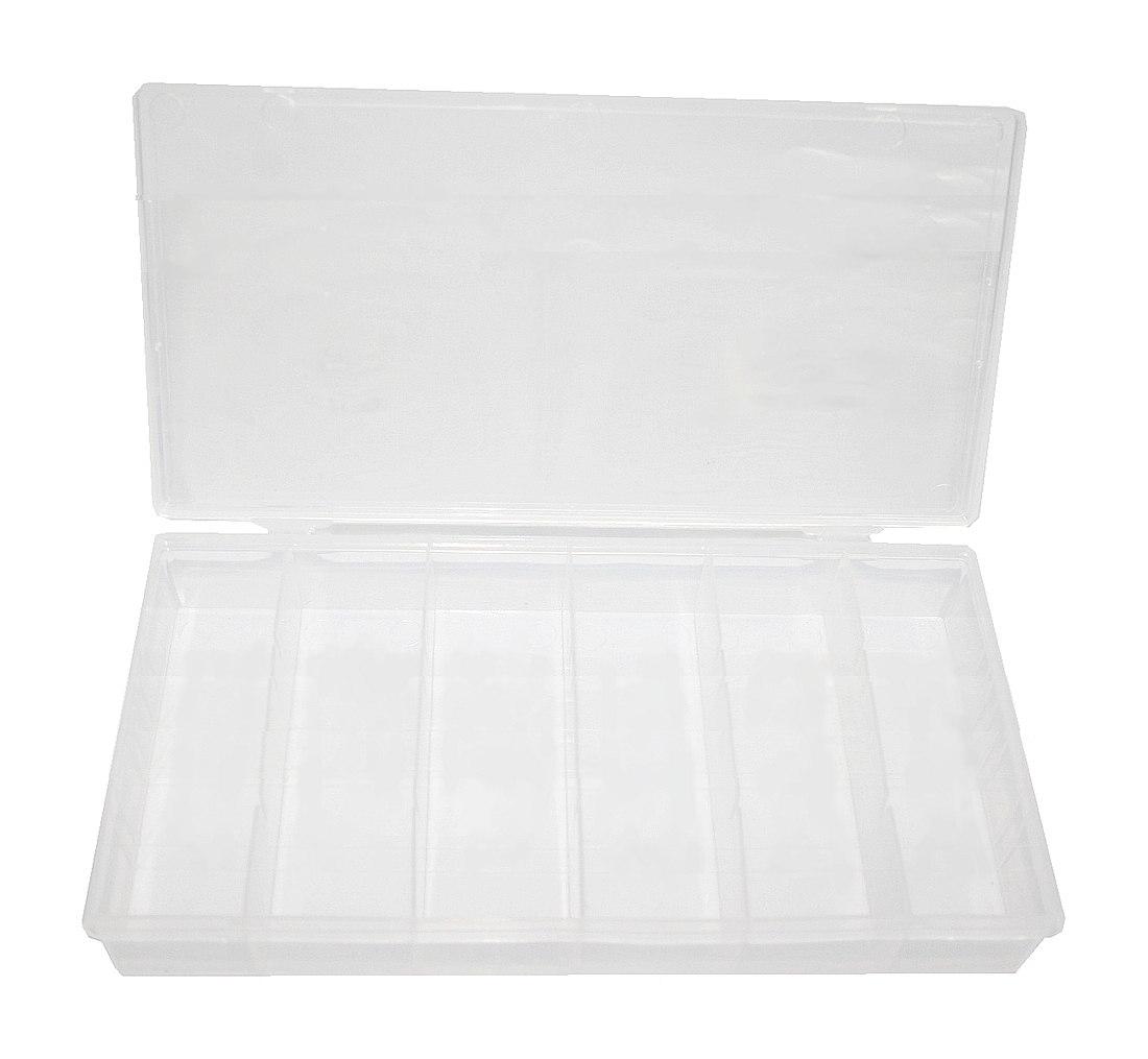 Sortimentkasten Sortimentbox 6 Fächer Kunststoff transparent (0172)