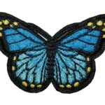 Aufnäher Bügelbild Aufbügler Schmetterling 45x70mm blau (1131)