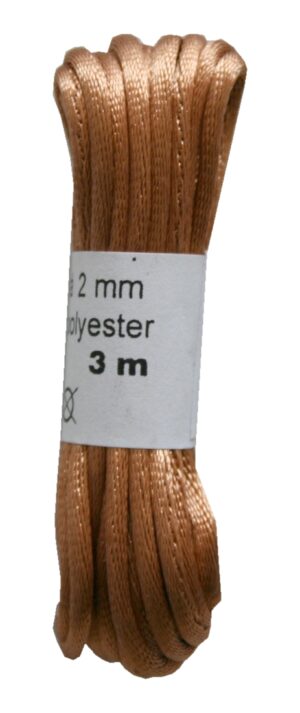 Satinkordel Satinschnur Kordel Satinfaden 3 m 2 mm haselnuss (0053)