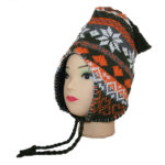 Norwegermütze Wintermütze Wollmütze Strickmütze Skimütze mit Ohrschutz (0009)