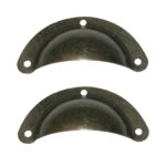 Schubladengriff Muschellgriff Schalengriff Möbelgriff bronzefarben 2Stück (0230)