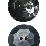 Knopf Facettenschliff 25 mm Kristall-Optik 2 Loch grau 2 Stück (0044)