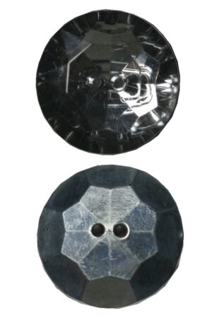 Knopf Facettenschliff 25 mm Kristall-Optik 2 Loch grau 2 Stück (0044)