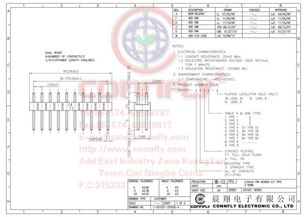 Stiftleiste Leiste 4 polig gerade 2,54mm 1-reihig 4 Stück (1266)