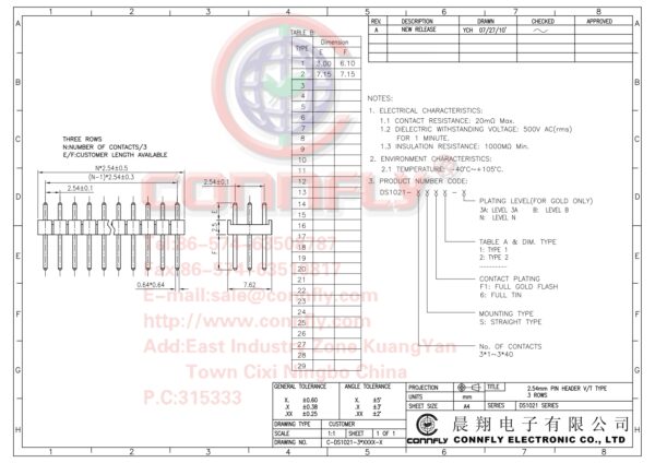 Stiftleiste Leiste 4 polig gerade 2,54mm 1-reihig 4 Stück (1266)
