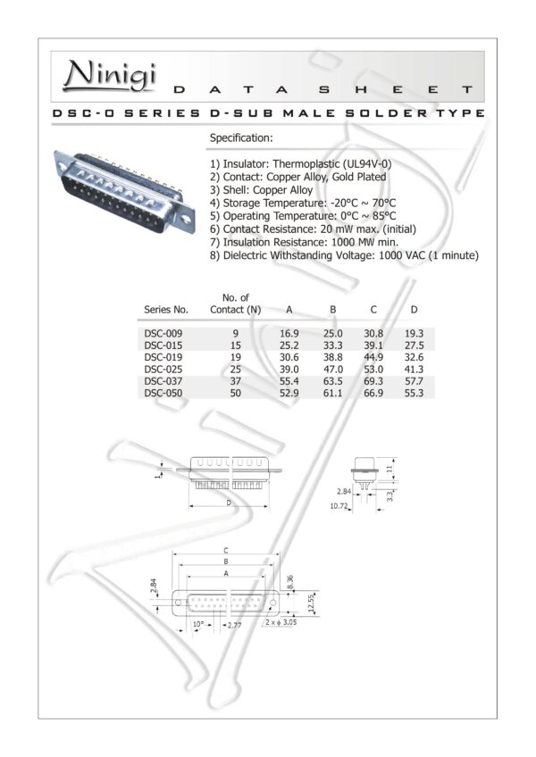 d-sub-stecker-25-polig-mannlich-lotanschluss-2-stuck-0222 D-Sub Stecker 25 polig männlich Lötanschluss 2 Stück (0222)