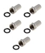 F-Stecker Stecker 7mm mit Gummiring 5 Stück (0021)