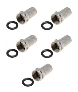 F-Stecker Stecker 7mm mit Gummiring 5 Stück (0021)