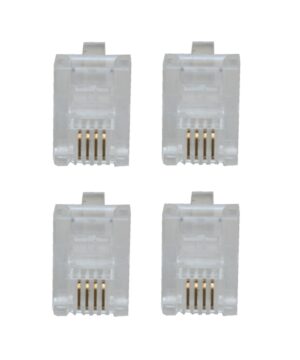 Westernstecker 4 Kontakte 6P4C RJ11 transparent 4 Stück (0232)