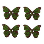 Knopf Holzknopf Schmetterling 28mm 2 loch Holz 4 Stück (0099)