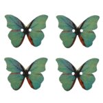 Knopf Holzknopf Schmetterling 28mm 2 loch Holz 4 Stück (0100)