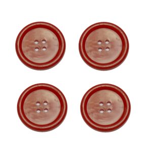 Knopf Knöpfe 30mm 4 loch rot 4 Stück (0136)