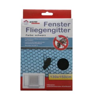 4er Pack Insektenschutz Fenster-Fliegengitter schwarz 130x150cm (0190)