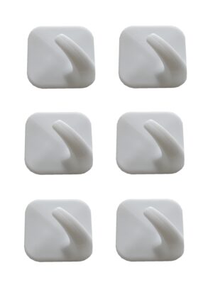 Handtuchhaken 6er Pack Kunststoff 45x45mm weiß (0211)