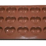 Silikonform 15 Herzen Backform Schokoladenform braun (0223)