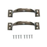 Handgriff Set Griff Bügel 12 cm verchromt silber 2 Stück (0253)
