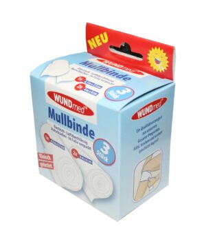 Elastisch Mullbinde 1x4,5mx7,5cm 2x4mx6cm Verband 3 Stück weiß (0295)