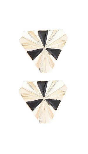 Ohrstecker Dreieck schwarz gold (0011)