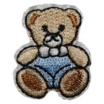 Aufnäher Bügelbild Aufbügler Bär 27x35 mm braun (1089)