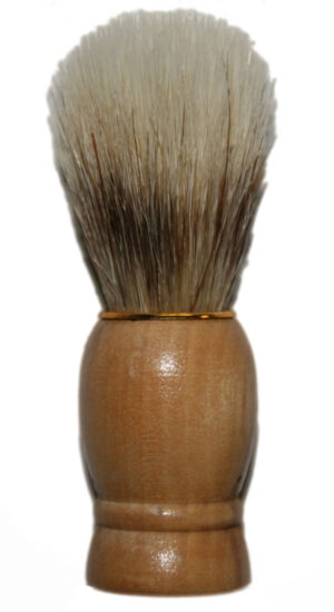 Rasierpinsel Holz mit Goldring, ca. 10 cm, 3 cm Ø (9694)