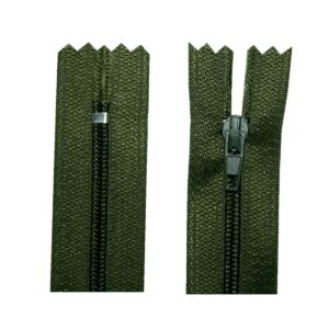 Reißverschluss 20 cm spiralformig nicht trennbar oliv (2015)
