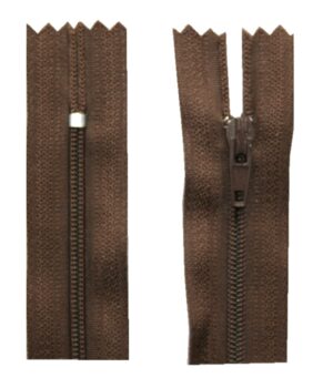 Reißverschluss 30 cm spiralformig nicht trennbar braun (3006)